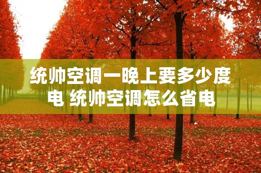 统帅空调一晚上要多少度电 统帅空调怎么省电 统帅空调一晚上要多少度电 统帅空调怎么省电