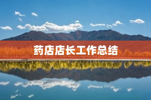 药店店长工作总结:从管理到销售的思考