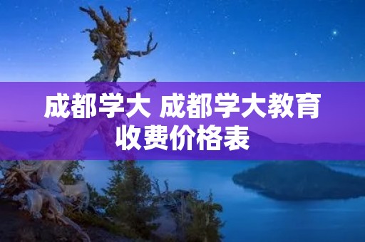 成都学大 成都学大教育收费价格表