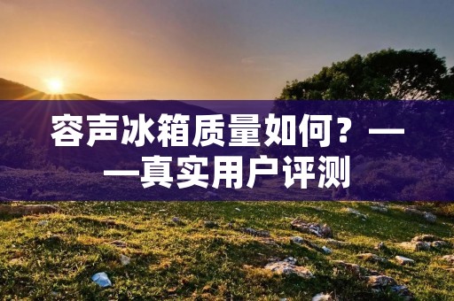 容声冰箱质量如何?——真实用户评测 容声冰箱质量如何?——真实用户评测