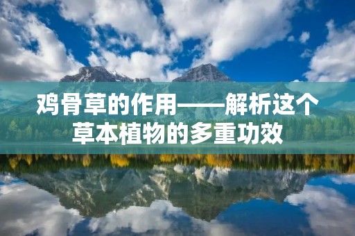 鸡骨草的作用——解析这个草本植物的多重功效 鸡骨草的作用——解析这个草本植物的多重功效