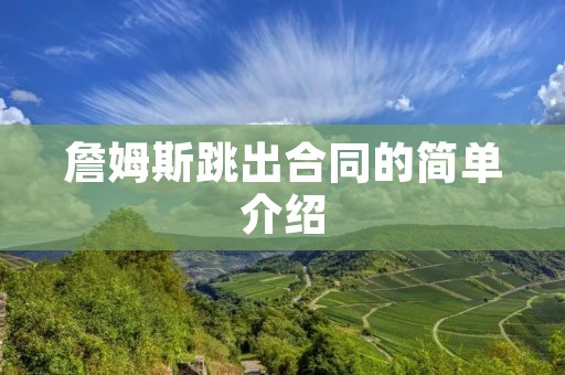 詹姆斯跳出合同的简单介绍