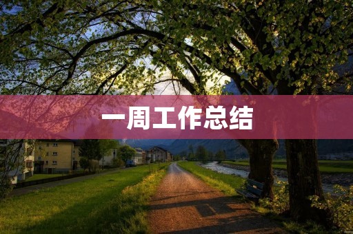 一周工作总结:努力拼搏,迎接挑战