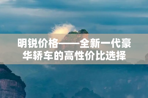 明锐价格——全新一代豪华轿车的高性价比选择 明锐价格——全新一代豪华轿车的高性价比选择