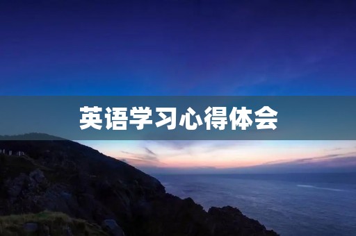 英语学习心得体会