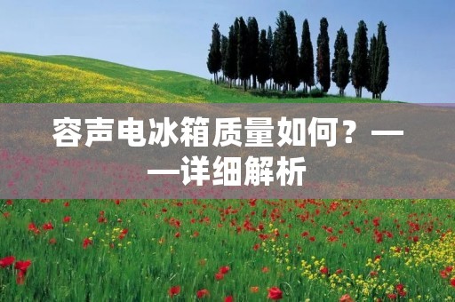 容声电冰箱质量如何?——详细解析 容声电冰箱质量如何?——详细解析