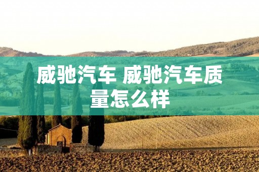 威驰汽车 威驰汽车质量怎么样 威驰汽车 威驰汽车质量怎么样