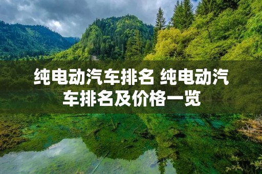 纯电动汽车排名 纯电动汽车排名及价格一览