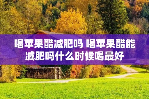 喝苹果醋减肥吗 喝苹果醋能减肥吗什么时候喝最好