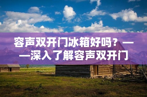 容声**门冰箱好吗?——深入了解容声**门冰箱 容声**门冰箱好吗?——深入了解容声**门冰箱