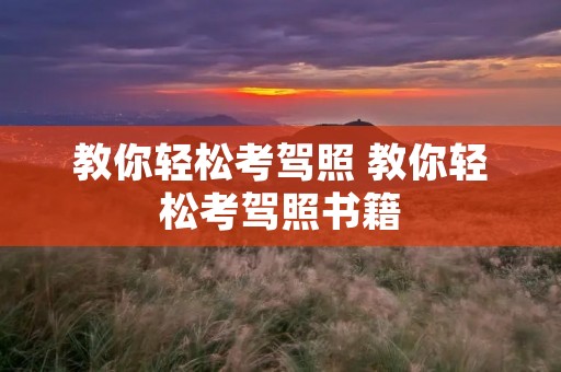 教你轻松考驾照 教你轻松考驾照书籍