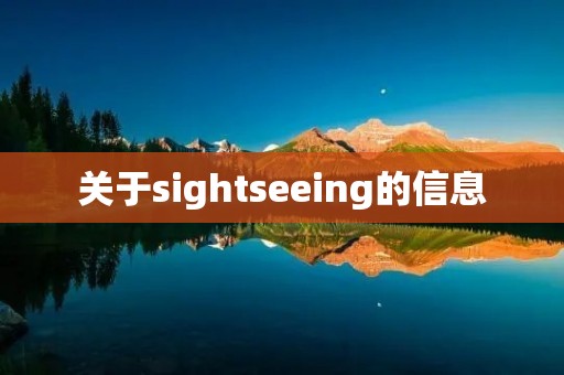 关于sightseeing的信息