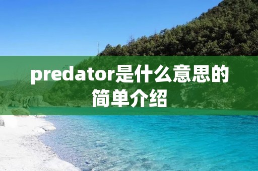 predator是什么意思的简单介绍