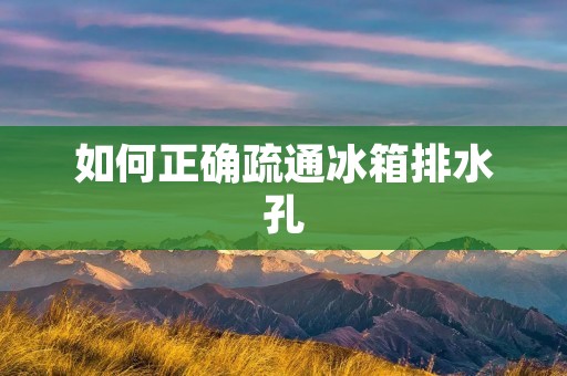 如何正确疏通冰箱排水孔
