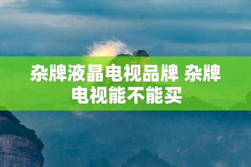 杂牌液晶电视品牌 杂牌电视能不能买