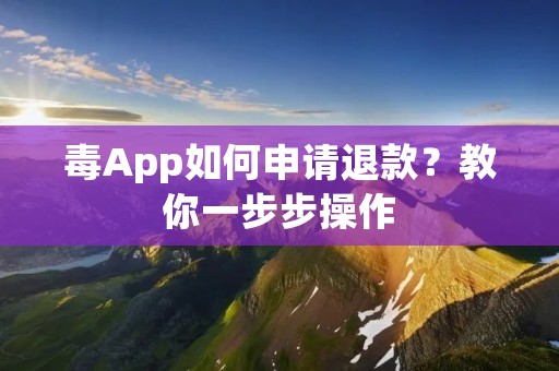 毒App如何申请退款?教你一步步操作