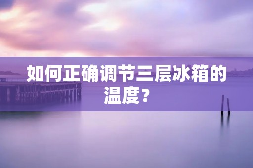 如何正确调节三层冰箱的温度? 如何正确调节三层冰箱的温度?