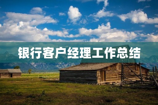 银行客户经理工作总结