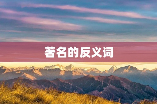 著名的反义词：默默无闻