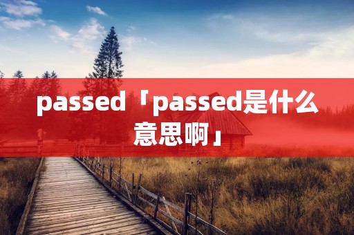 passed「passed是什么意思啊」