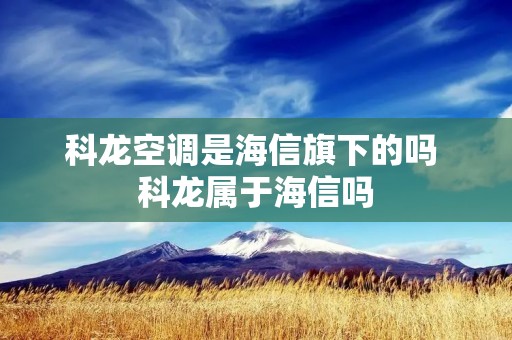 科龙空调是海信旗下的吗 科龙属于海信吗 科龙空调是海信旗下的吗 科龙属于海信吗