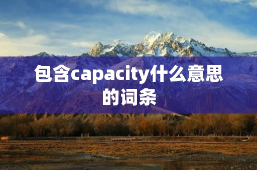 包含capacity什么意思的词条
