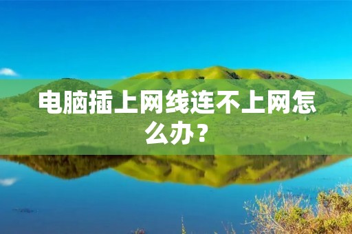 电脑插上网线连不上网怎么办?