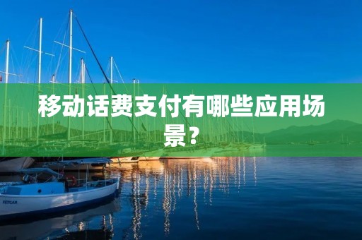 移动话费支付有哪些应用场景?