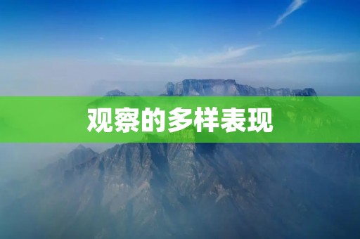 观察的多样表现