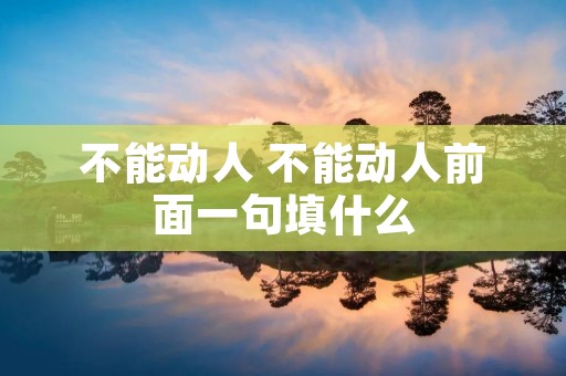 不能动人 不能动人前面一句填什么