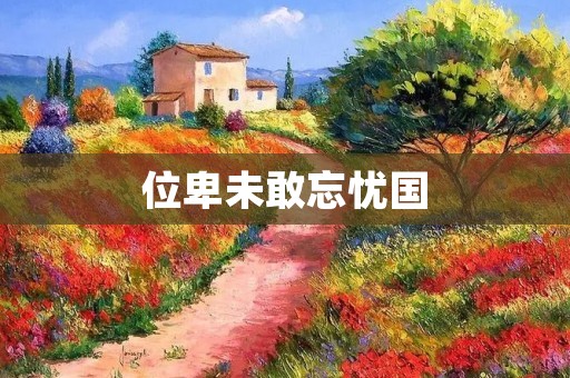 位卑未敢忘忧国：一个有担当的领袖