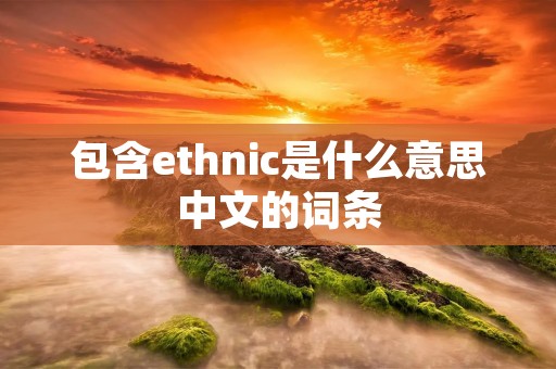 包含ethnic是什么意思中文的词条