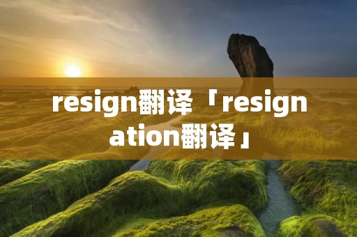 resign翻译「resignation翻译」