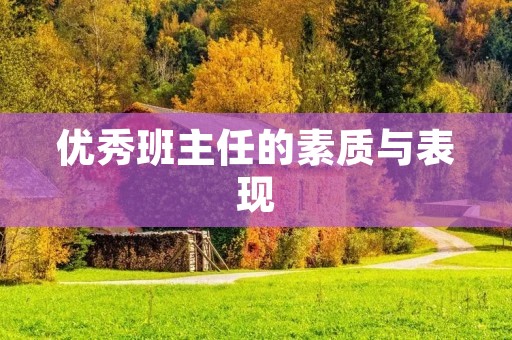 优秀班主任的素质与表现