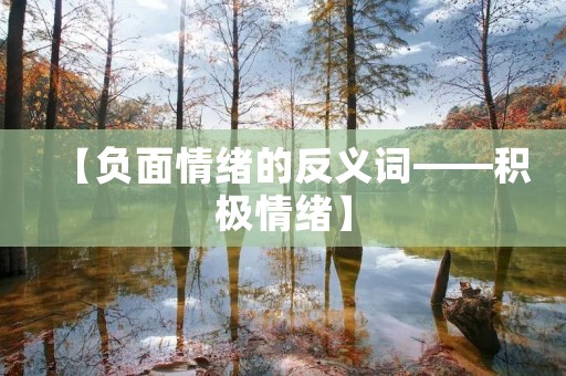 【负面情绪的反义词——积极情绪】