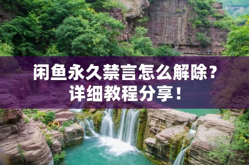 闲鱼永久禁言怎么解除?详细教程分享!