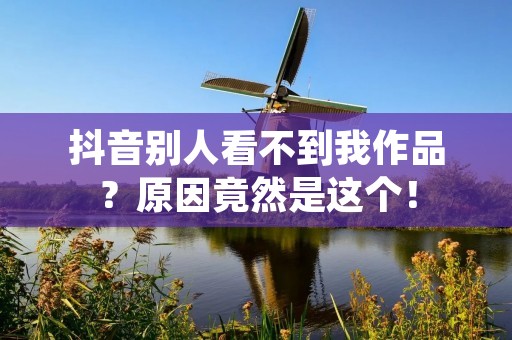 抖音别人看不到我作品?原因竟然是这个!