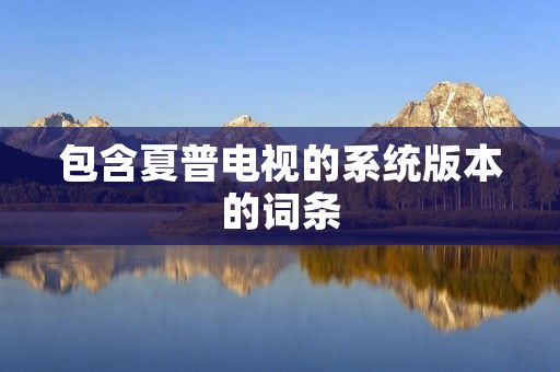 包含夏普电视的系统版本的词条