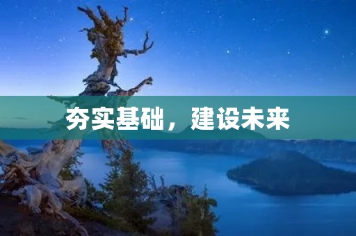 夯实基础,建设未来 夯实基础,建设未来
