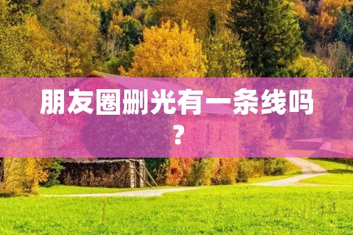 朋友圈删光有一条线吗?