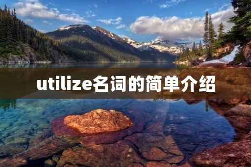 utilize名词的简单介绍 utilize名词的简单介绍