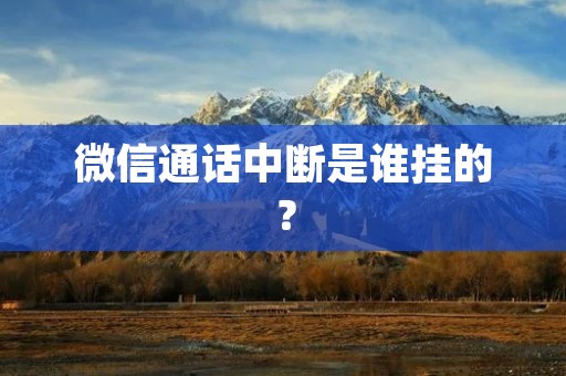 微信通话中断是谁挂的?