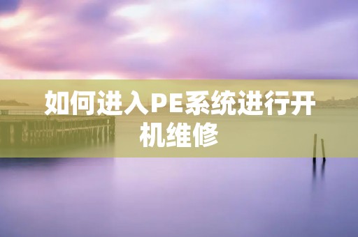 如何进入PE系统进行开机维修