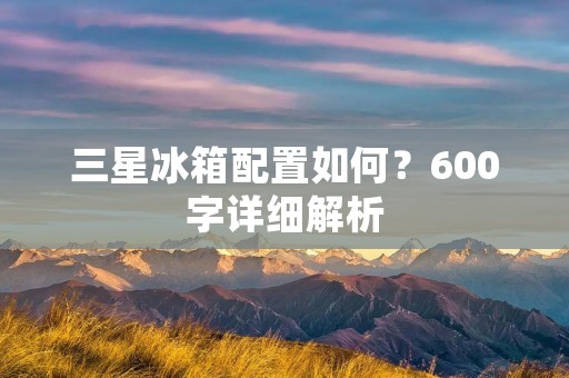 三星冰箱配置如何？600字详细解析