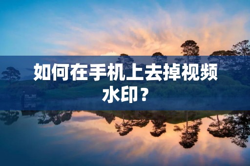 如何在手机上去掉视频水印?