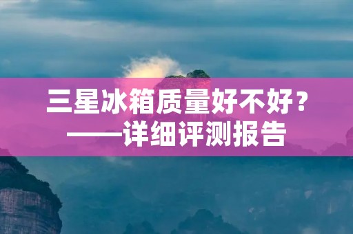 三星冰箱质量好不好？——详细评测报告