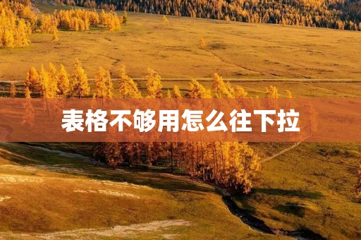 表格不够用怎么往下拉