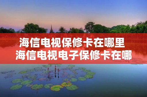 海信电视保修卡在哪里 海信电视电子保修卡在哪