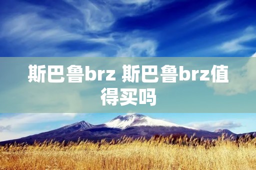斯巴鲁brz 斯巴鲁brz值得买吗