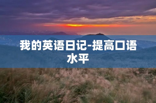 我的英语日记-提高口语水平 我的英语日记-提高口语水平